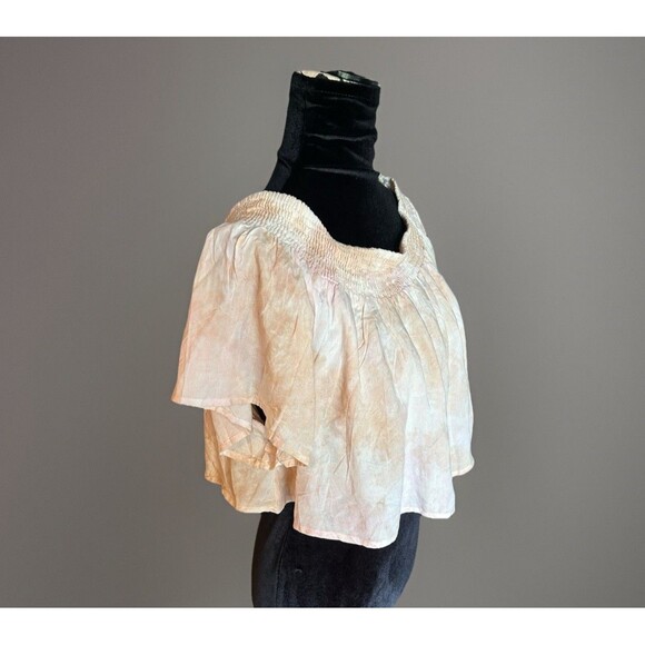 Kiwi+Punch Miami Crop Top Size Large Pink Flow Flutter Hem Sleeve Boho Festival - Picture 2 of 8